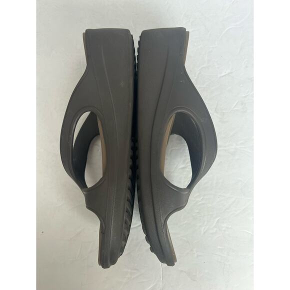 Crocs Dual Comfort Sanrah Brown Strap Wedge Slide Sandals Sz 10 - Picture 6 of 11